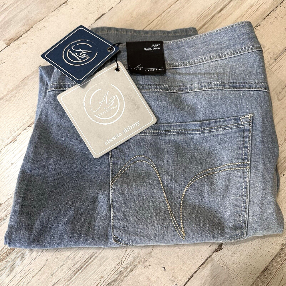 A3 Jeans Plus 22W Classic Skinny Blue Nol 42x29 Casual‎ Stretch Womens NEW